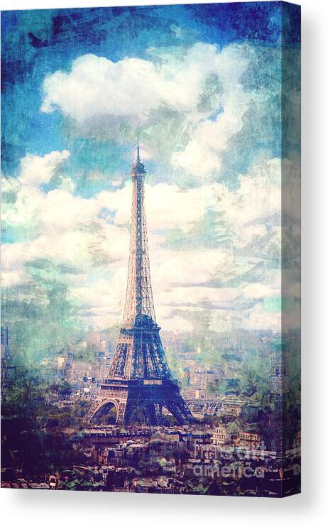 Eiffel Tower Canvas Print featuring the digital art Eiffel Tower by Phil Perkins