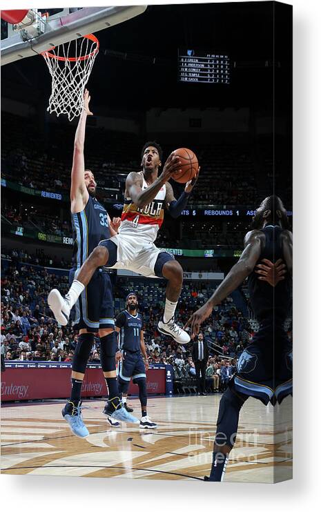 Smoothie King Center Canvas Print featuring the photograph Elfrid Payton by Layne Murdoch Jr.