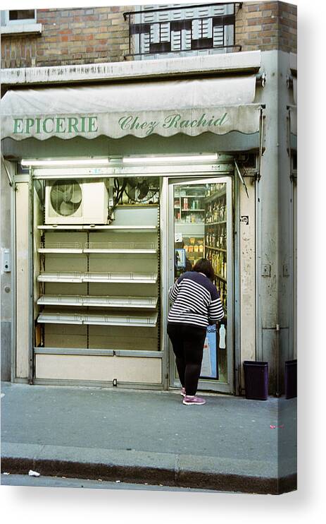 Store Canvas Print featuring the photograph Empty epicerie by Barthelemy De Mazenod