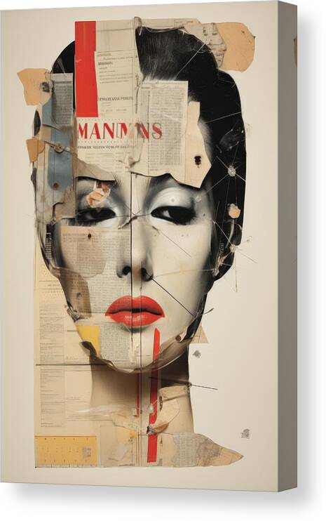Fashion Canvas Print featuring the digital art Erotic Collage No.5 by My Head Cinema