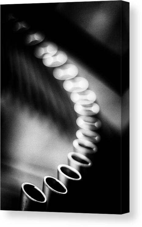 Black And White Canvas Print featuring the digital art Eternal Chimes by Tom Gehrke