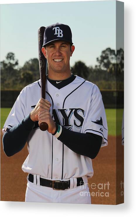 Media Day Canvas Print featuring the photograph Evan Longoria by Nick Laham