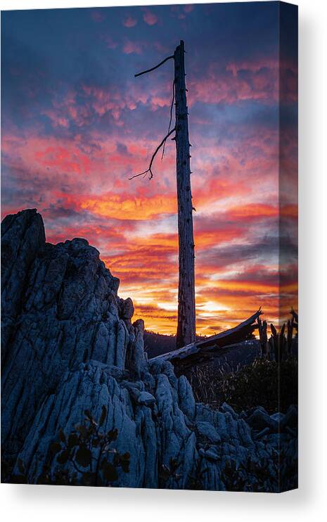 Nature Canvas Print featuring the photograph Fire Over the Burn by Mike Lee