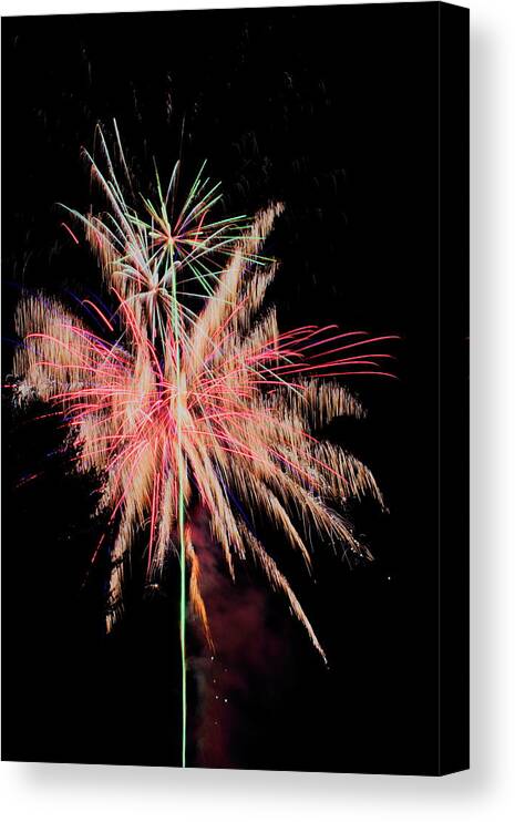 Fireworks Canvas Print featuring the photograph Fireworks - July 2021 - 15 by Dale Kauzlaric