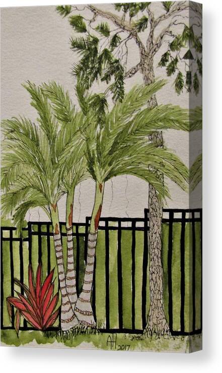 Color Canvas Print featuring the painting Florida Rain by Anita Hillsley