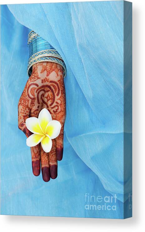 India Canvas Print featuring the photograph Flower in the Hand by Tim Gainey