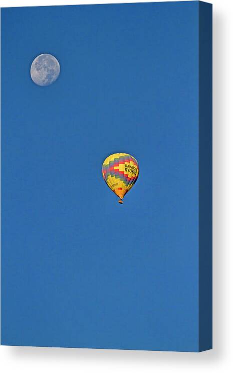 Hot Air Balloon Canvas Print featuring the photograph Fly Me To The Moon by Alana Thrower