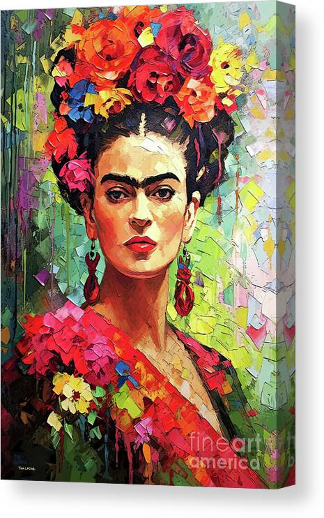 Frida Kahlo Canvas Print featuring the painting Frida Kahlo by Tina LeCour