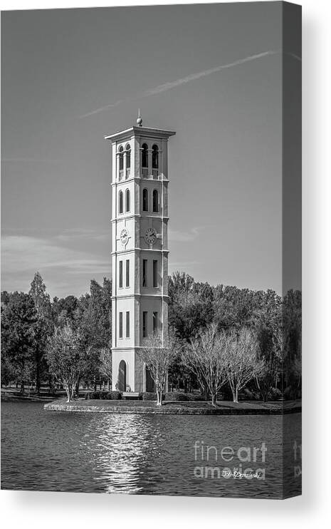 Furman University Canvas Print featuring the photograph Furman University Bell Tower by University Icons