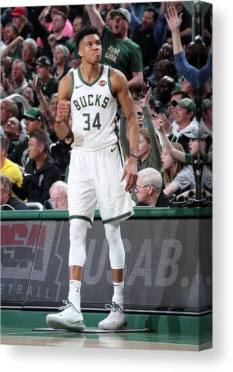 Playoffs Canvas Print featuring the photograph Giannis Antetokounmpo by Nathaniel S. Butler