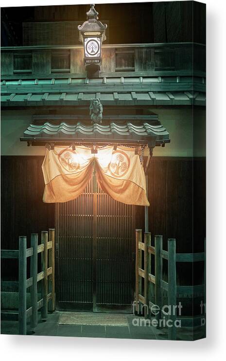 Gion Canvas Print featuring the photograph Gion Kyoto Japan Night 02958 by Organic Synthesis