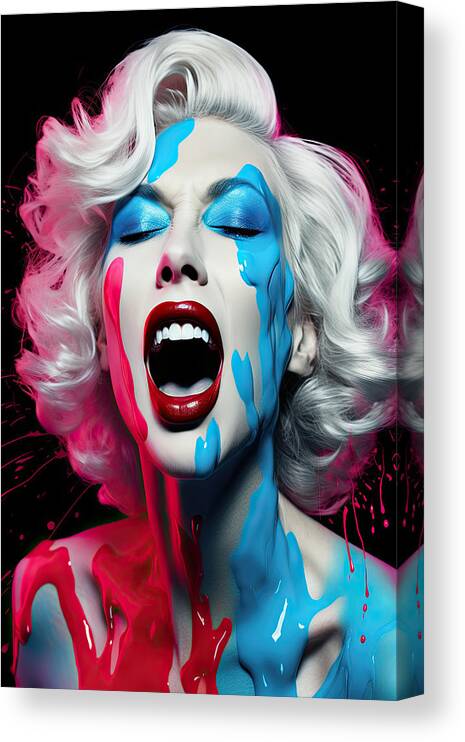 Woman Canvas Print featuring the digital art Give it to me by My Head Cinema