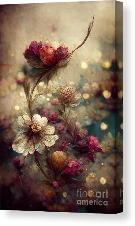 Glitter flowers Canvas Print