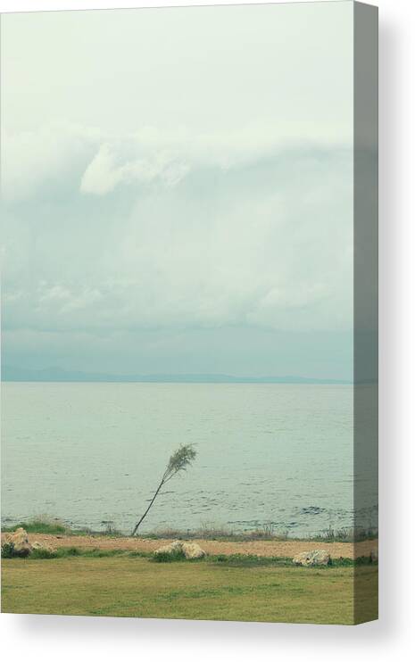Sea Canvas Print featuring the photograph gloomy Monday morning by Stelios Kleanthous