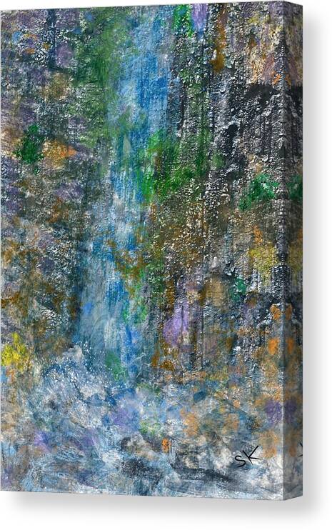 Granite Waterfall Canvas Print featuring the digital art Granite Falls by Sherry Killam