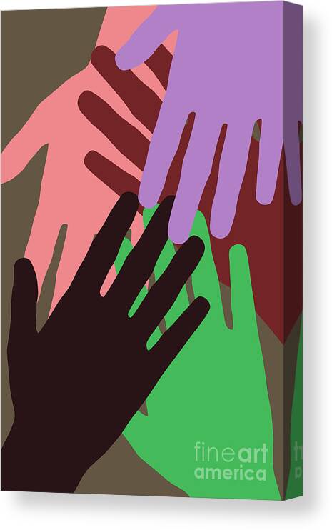 Clayton Canvas Print featuring the digital art Hands by Clayton Bastiani