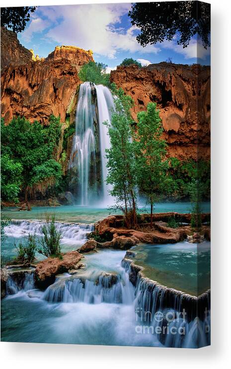 #faatoppicks Canvas Print featuring the photograph Havasu Cascades by Inge Johnsson