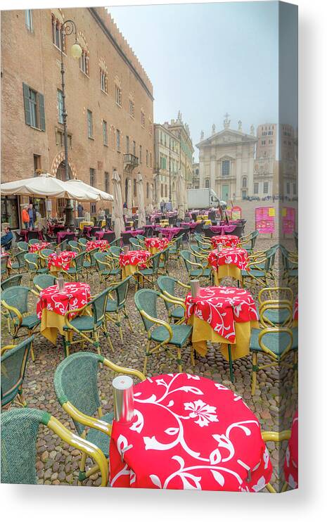 Italy Canvas Print featuring the photograph The Tables are Ready by W Chris Fooshee