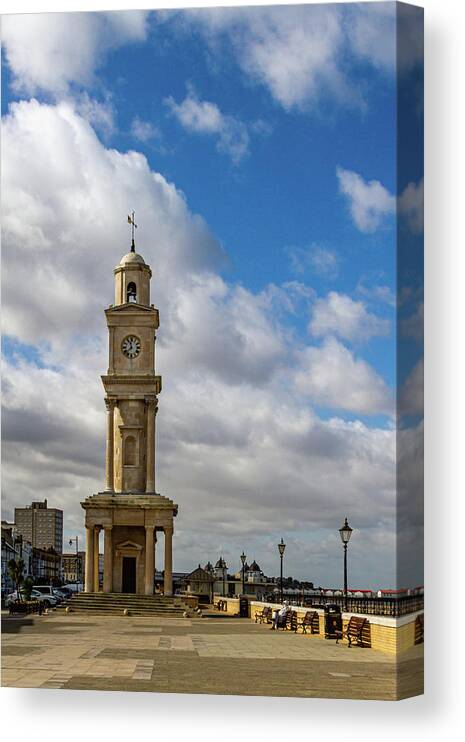 Seaside Canvas Print featuring the photograph Herne Bay Clock Tower by Shirley Mitchell