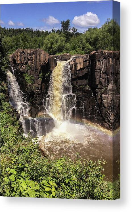 High Falls Canvas Print featuring the photograph Hight Falls Pigeon River by Paul Vitko