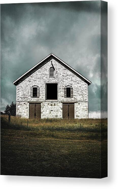 Barn Canvas Print featuring the pyrography Hinterland by Carmen Kern