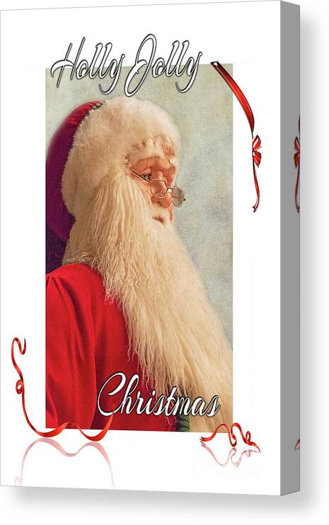 Holly Jolly Christmas Canvas Print featuring the digital art Holly Jolly Christmas,Santa Claus,Saint Nick,Father Christmas by Walter Herrit