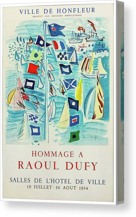 Watercolor Painting Parisian decor Fauvism Raoul Dufy Exhibition Poster Hommage a Raoul Dufy 1954