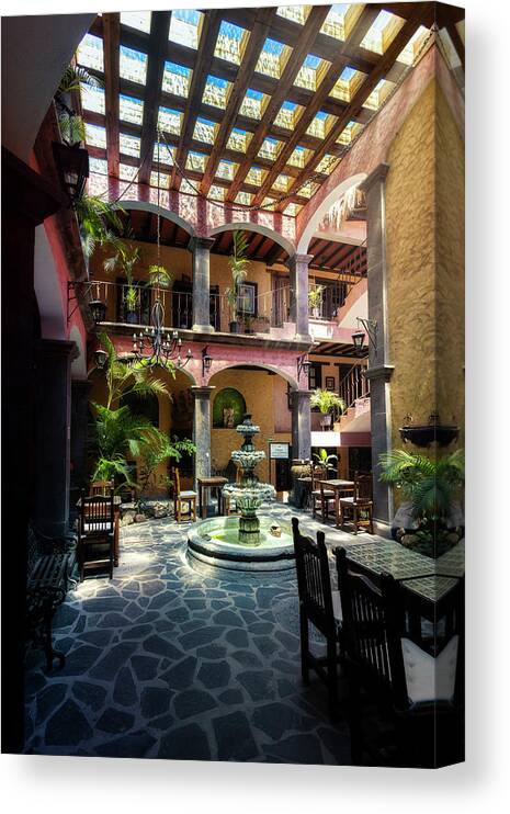 Landmark Canvas Print featuring the photograph Hotel La Posada - Lobby by Micah Offman