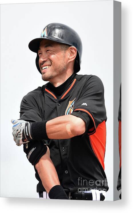 Second Inning Canvas Print featuring the photograph Ichiro Suzuki by Stacy Revere