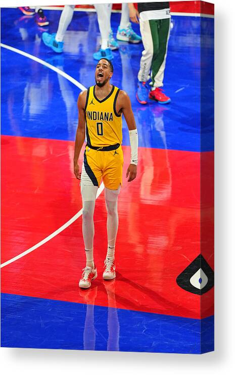 Basketball Canvas Print featuring the photograph In-Season Tournament - Indiana Pacers v Milwaukee Bucks by Jeff Bottari