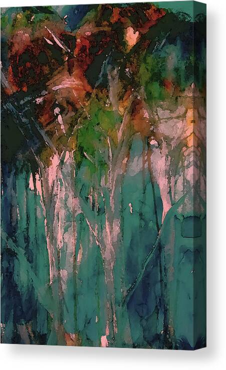 Woodland Canvas Print featuring the painting In The Woodland Area by Lisa Kaiser