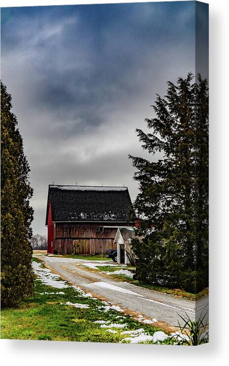 Landscape Canvas Print featuring the photograph Indiana Barn #158 by Scott Smith