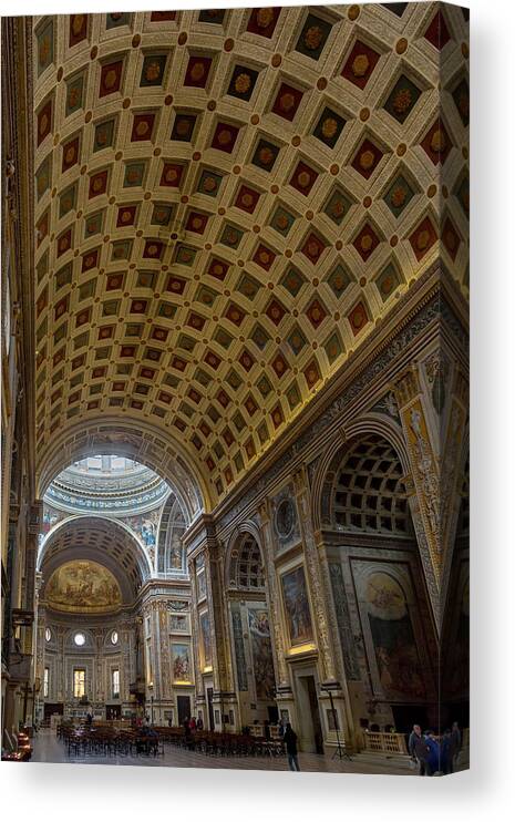Italy Canvas Print featuring the photograph Interior of Basilica of Sant Andrea in Mantua by W Chris Fooshee
