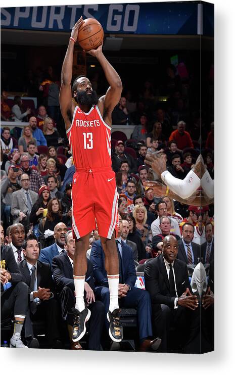 Nba Pro Basketball Canvas Print featuring the photograph James Harden by David Liam Kyle