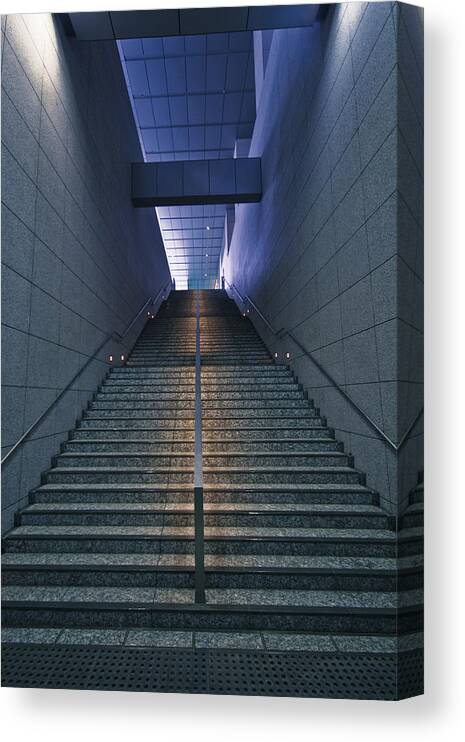 Corporate Business Canvas Print featuring the photograph Japanese corporate architectural detail. by Merten Snijders
