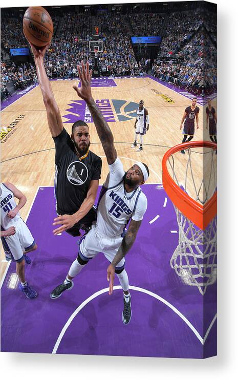 Javale Mcgee Canvas Print featuring the photograph Javale Mcgee and Demarcus Cousins by Rocky Widner