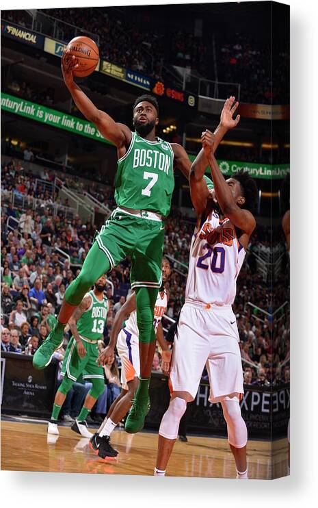Nba Pro Basketball Canvas Print featuring the photograph Jaylen Brown by Barry Gossage