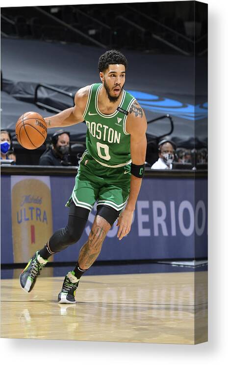 Nba Pro Basketball Canvas Print featuring the photograph Jayson Tatum by Logan Riely
