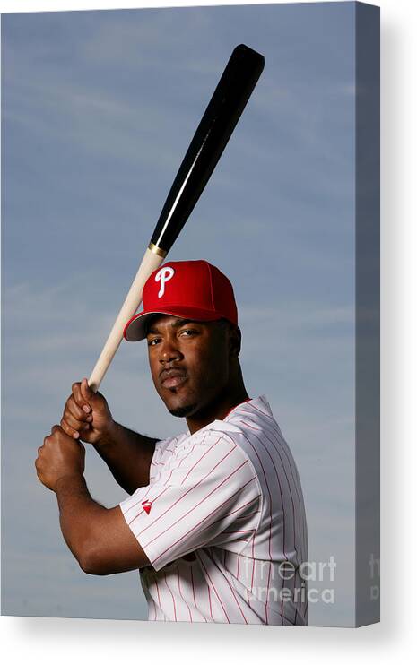 Media Day Canvas Print featuring the photograph Jimmy Rollins by Al Bello