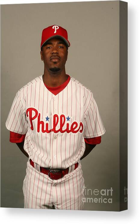 Media Day Canvas Print featuring the photograph Jimmy Rollins by Robbie Rogers