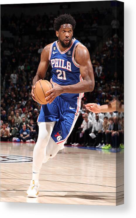 Joel Embiid Canvas Print featuring the photograph Joel Embiid by David Sherman