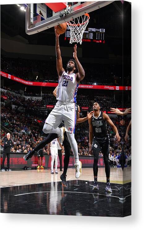 Joel Embiid Canvas Print featuring the photograph Joel Embiid by Michael Gonzales