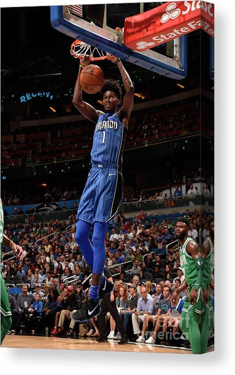 Nba Pro Basketball Canvas Print featuring the photograph Jonathan Isaac by Gary Bassing