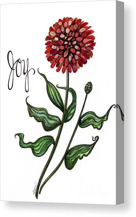 Zinnias Canvas Print featuring the painting Joy by Elizabeth Robinette Tyndall