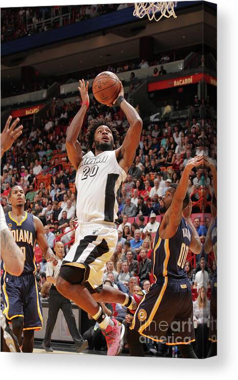Justise Winslow Canvas Print featuring the photograph Justise Winslow by Oscar Baldizon