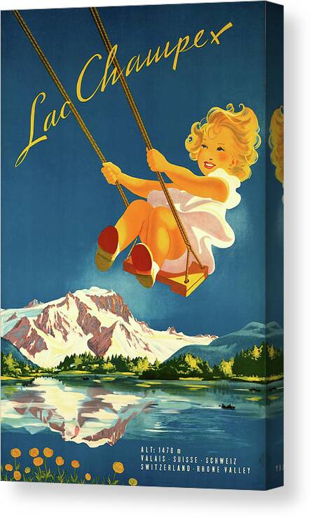 Lac Canvas Print featuring the digital art Lac Champex by Long Shot