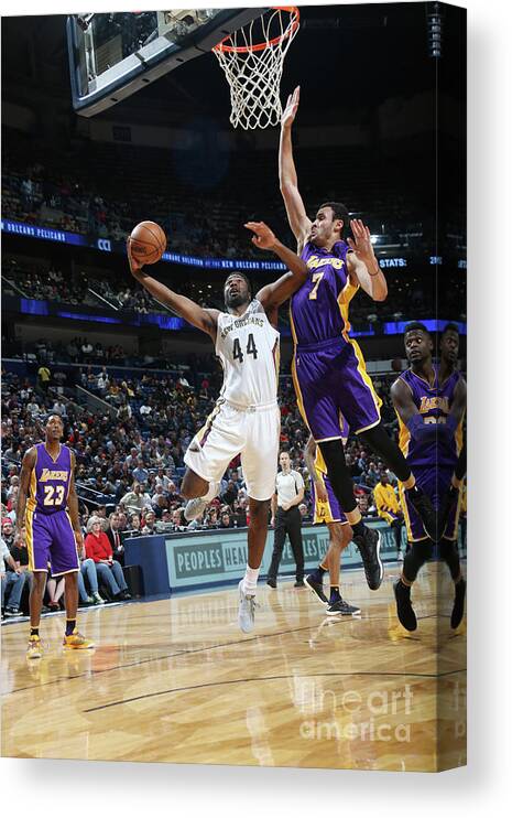 Smoothie King Center Canvas Print featuring the photograph Larry Nance and Solomon Hill by Layne Murdoch