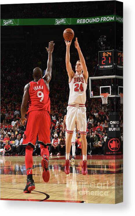 Chicago Bulls Canvas Print featuring the photograph Lauri Markkanen by Ron Turenne