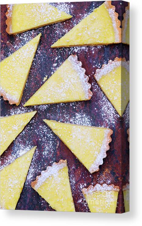 Lemon Tart Canvas Print featuring the photograph Lemon Tart Slices by Tim Gainey