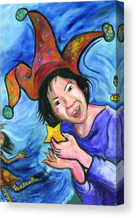 Portraits Canvas Print featuring the painting Lets All Focus on ME by Catharine Gallagher